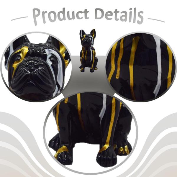 フレンチブルドッグの像 アートクラフト オーナメント クリエイティブなデスクトップ装飾 スタイリッシュな犬の置物 キャビネットや暖炉用の動物彫刻
