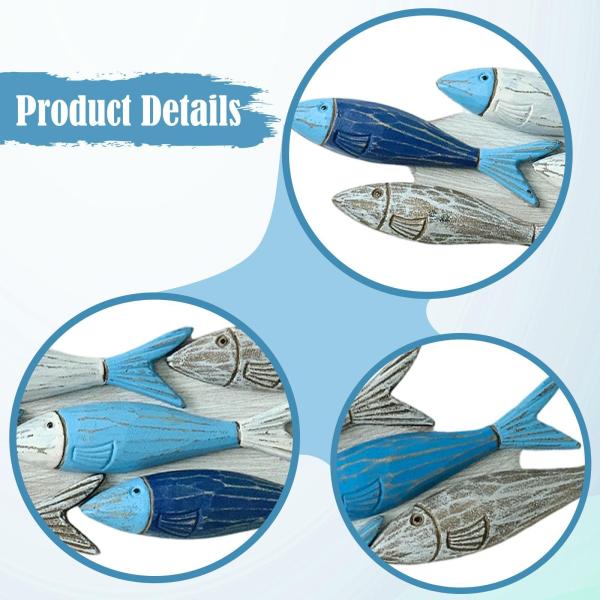 魚の壁飾り 装飾木製壁飾り 寝室 家庭 リビングルーム用 54.5cmx12cm
