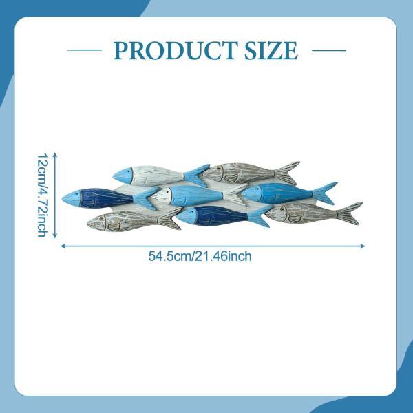 魚の壁飾り 装飾木製壁飾り 寝室 家庭 リビングルーム用 54.5cmx12cm