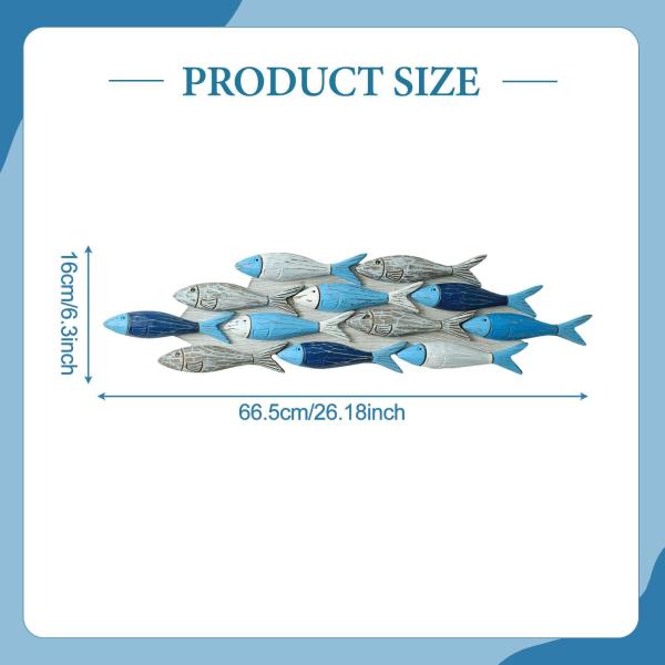 魚の壁飾り 装飾木製壁飾り 寝室 家庭 リビングルーム用 66.5cmx16cm