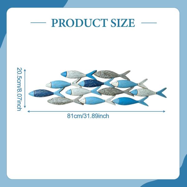 魚の壁飾り 装飾木製壁飾り 寝室 家庭 リビングルーム用 81cmx20.5cm
