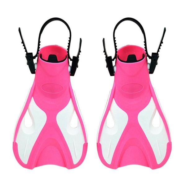 キッズ フィン スキューバ ダイビング 水泳 ダイビング 訓練 フリッパー 全2色 - ピンク