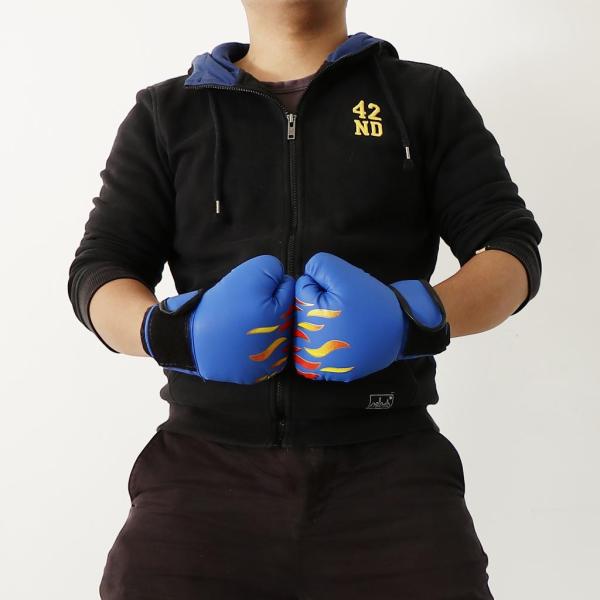 puのボクシングの訓練の手袋mmaの戦うパンチングのsandbagサンダミット青
