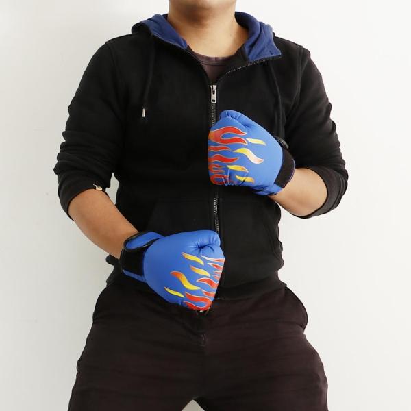 puのボクシングの訓練の手袋mmaの戦うパンチングのsandbagサンダミット青