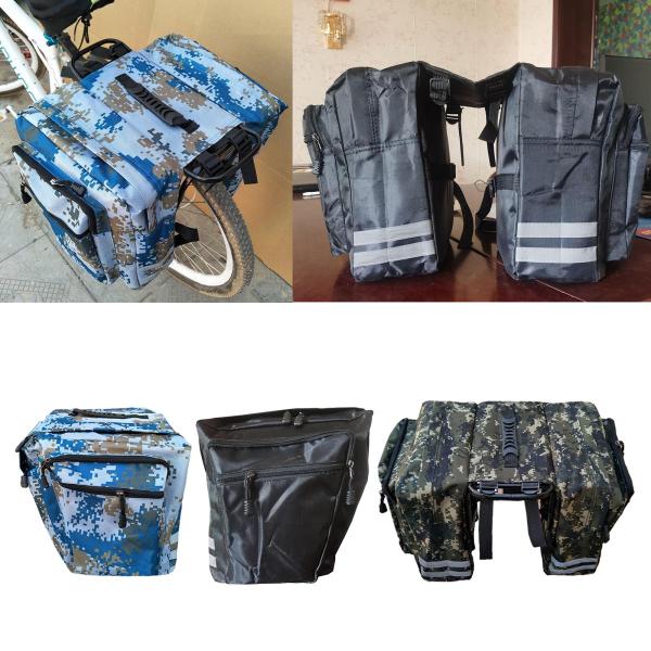 サイクリングバイク自転車ダブルパニエリアシートバッグトランクバッグカモフラージュグリーン