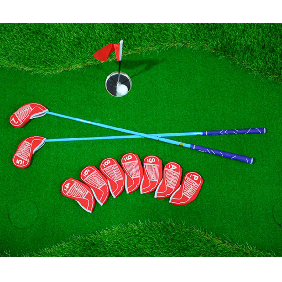 9個のゴルフクラブヘッドカバーロングネック番号印刷アイアンパター