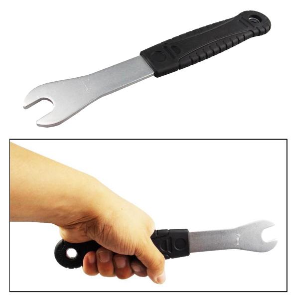 自転車バイクペダルレンチエクストラロングハンドル-グレートバイクペダル除去ツールスパナ15ミリメートル