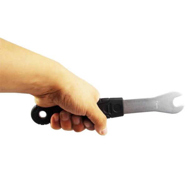 自転車バイクペダルレンチエクストラロングハンドル-グレートバイクペダル除去ツールスパナ15ミリメートル