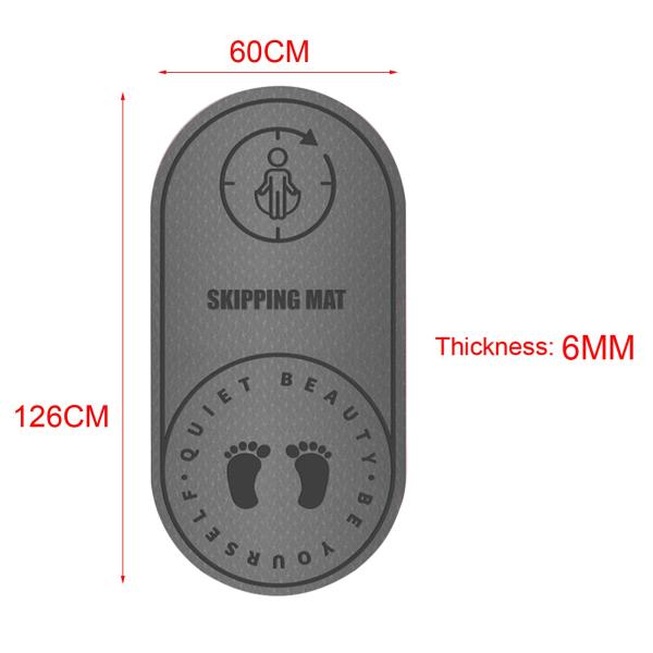 エクササイズスキップマット高密度滑り止めクッションヨガマットバッファーパッドグレー厚6mm