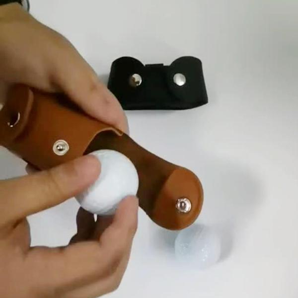 ゴルフボールレザーポーチバッグティーウエストホルダーゴルフスポーツアクセサリーブラック