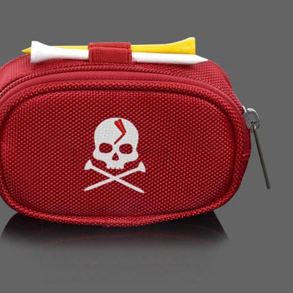 ゴルフボールティーウエストポーチホルダーベルトスポーツバッグコンテナジッパーレッド