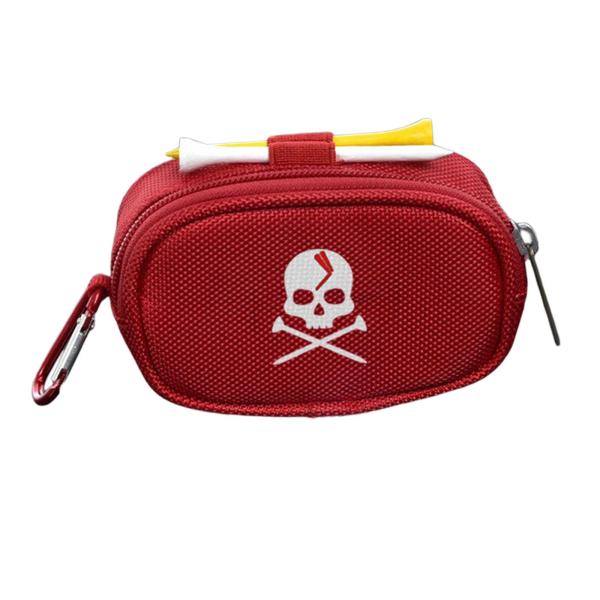 ゴルフボールティーウエストポーチホルダーベルトスポーツバッグコンテナジッパーレッド