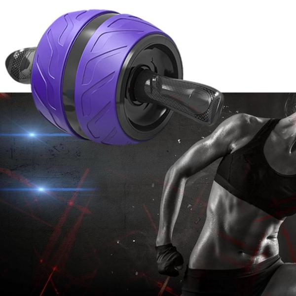 ホイールフィットネス発明腹筋筋力エクササイズアブマシンABSトレーニング機器ジムホームバースデーベッドルーム女性用 - 紫の