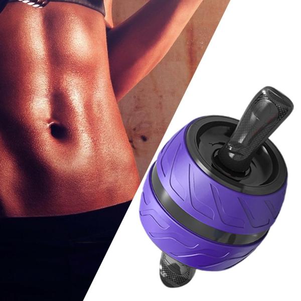 ホイールフィットネス発明腹筋筋力エクササイズアブマシンABSトレーニング機器ジムホームバースデーベッドルーム女性用 - 紫の