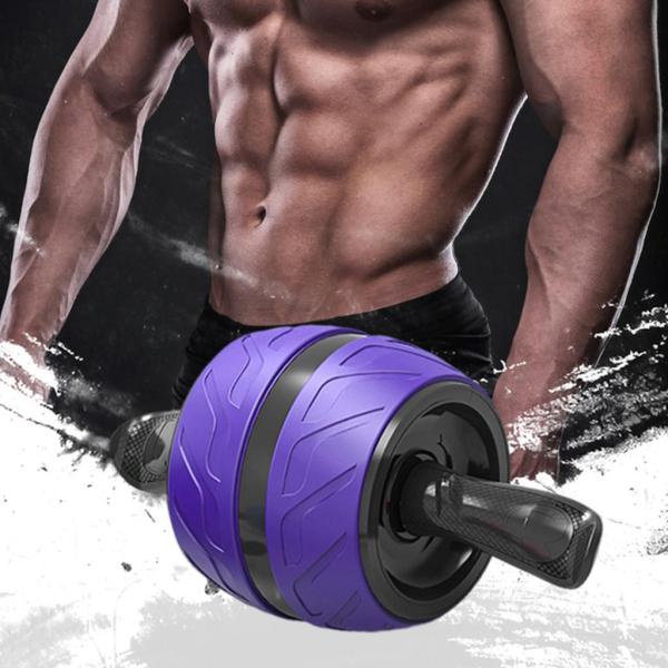 ホイールフィットネス発明腹筋筋力エクササイズアブマシンABSトレーニング機器ジムホームバースデーベッドルーム女性用 - 紫の