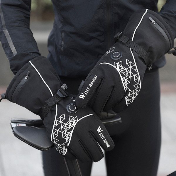 加熱された手袋バッテリー駆動の冬の防水3レベル温度制御タッチスクリーンミトンオートバイハイキングスキーキャンプスケート用｜stk-shop｜02