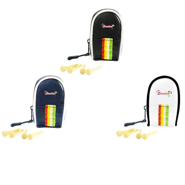 ポータブルゴルフティーバッグバックパックホルダーウエストポーチ防塵エイドツールブルー