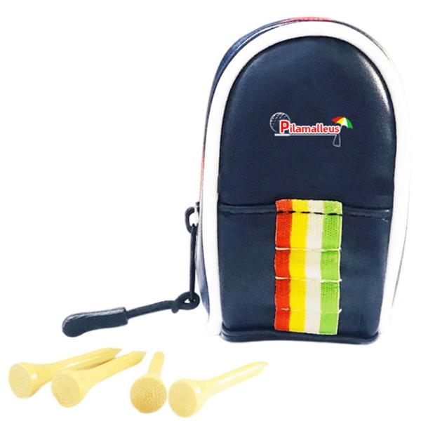 ポータブルゴルフティーバッグバックパックホルダーウエストポーチ防塵エイドツールブルー