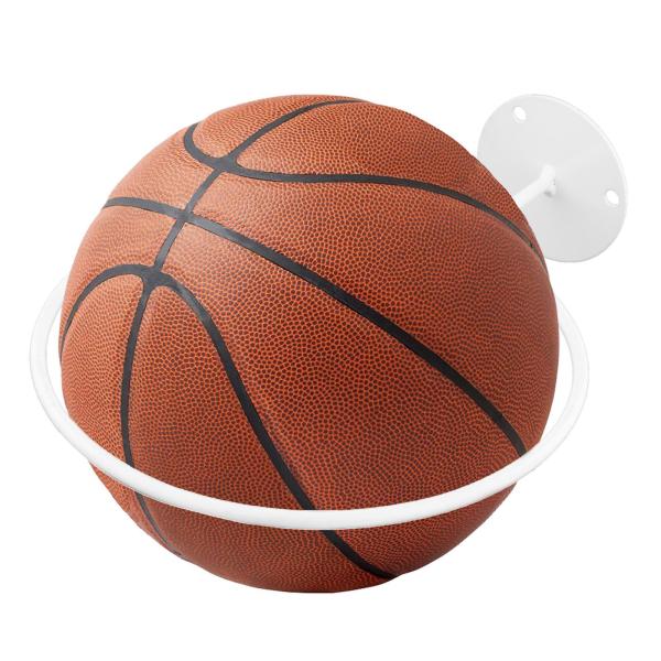 バスケットボールボールハンドホルダーウォールマウントディスプレイメタル収納ラックホワイト