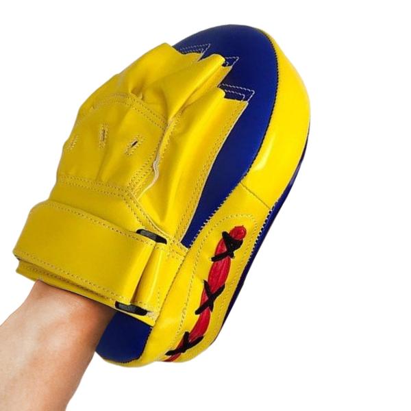 ボクシングストライクカーブドタイパッドMMAフォーカスミッツムエタイパッドイエローブルー