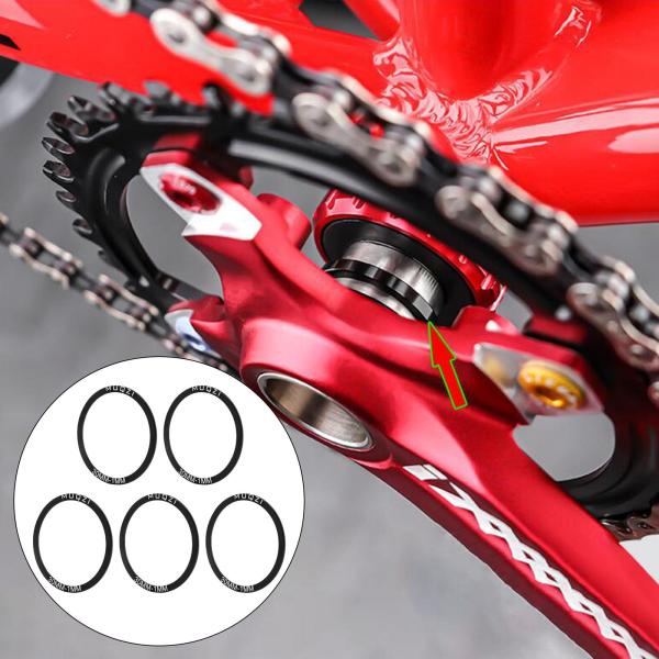 5本バイクボトムブラケットガスケット自転車クランクセットワッシャー
