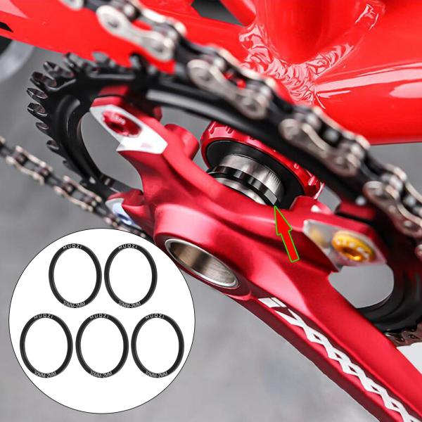 5本バイクボトムブラケットガスケット自転車クランクセットワッシャー