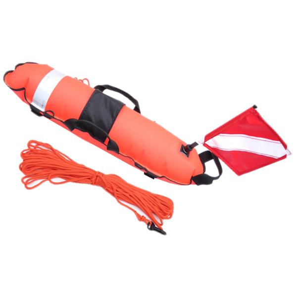 フリーダイビングスピアフィッシングレッドのための25Mロープ付きフリーダイビングブイフロート