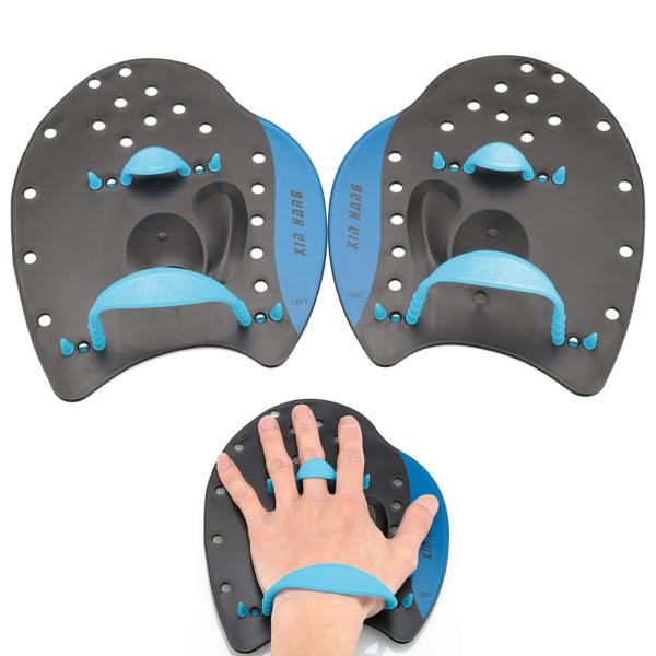 プロの水泳トレーニングハンドパドルフラットパドルプール運動器具ブルーL