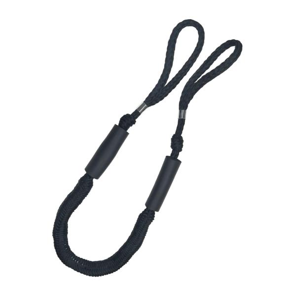 弾性ボートバンジードックラインドッキングロープボートドックラインは5.5フィートの黒に伸びます