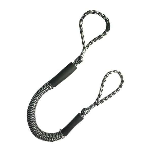 弾性ボートバンジードックラインドッキングロープボートドックラインは5.5フィートのブラックホワイトウェーブに伸びます