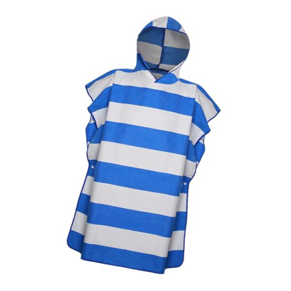 サーフポンチョ汗吸収ビーチタオルフード付き男性女性水泳マントネイビー