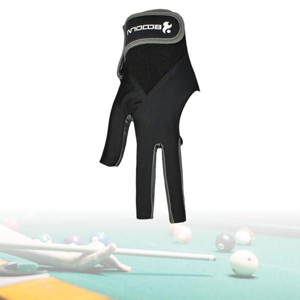 3フィンガービリヤードグローブ通気性弾性ハンドウェアスヌーカーキューグローブグレー