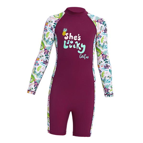 子供用水着 ウェットスーツ 日焼け止め 女の子 水着 アウトドア 水泳用  ラージ