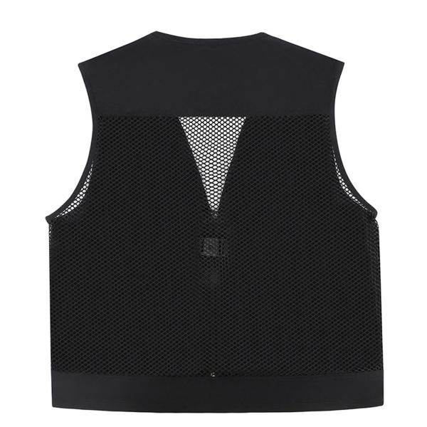 メンズ フィッシングベスト メッシュクロス 軽量 登山 春 夏 ハンティング ブラック XL