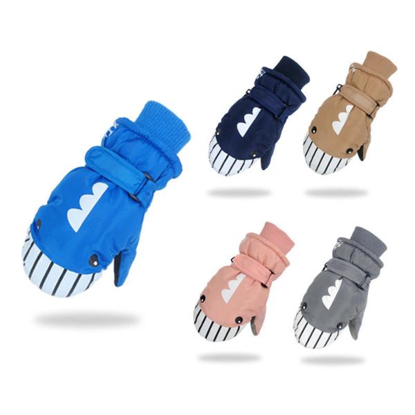 ミトン 防水 快適 コネクティングロック 子供用 アウトドア 雪だるま ブルー M