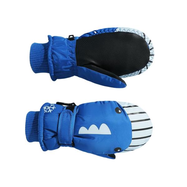 ミトン 防水 快適 コネクティングロック 子供用 アウトドア 雪だるま ブルー M