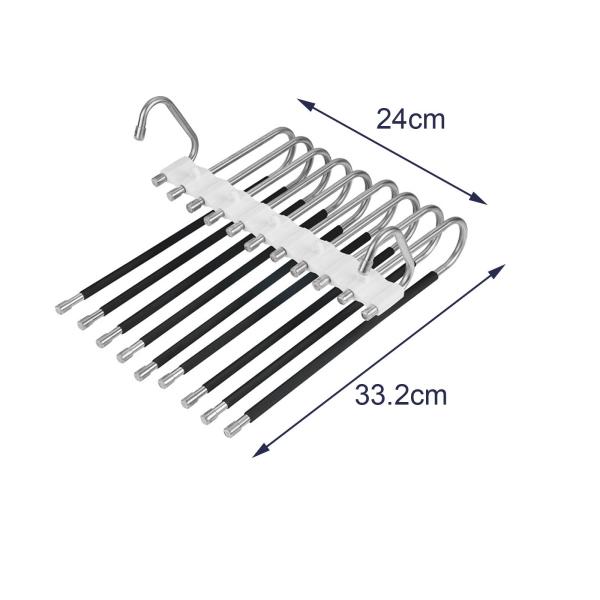 多層折りたたみパンツ ハンガー スラック ワードローブ 旅行 ホテル ハンギング ラック ブラック