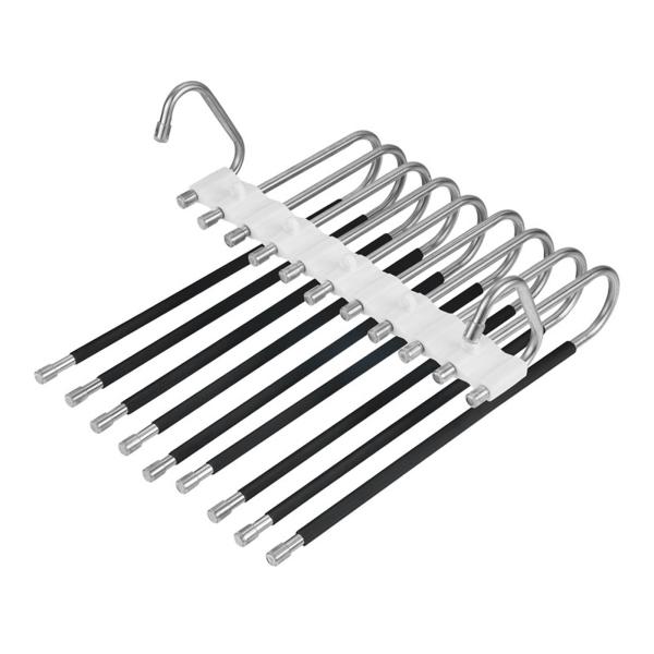 多層折りたたみパンツ ハンガー スラック ワードローブ 旅行 ホテル ハンギング ラック ブラック