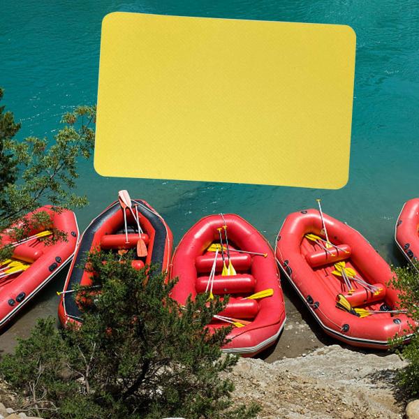 ボート修理パッチ 10cmx15cm PVC 修理パッチ ディンギーラフト修理ツール用 イエロー