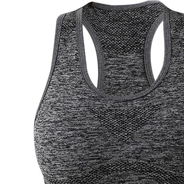 女性用 スポーツブラ タンクトップ ブラジャー サイクリング デイリーウェア ウォーキング S および M グレー