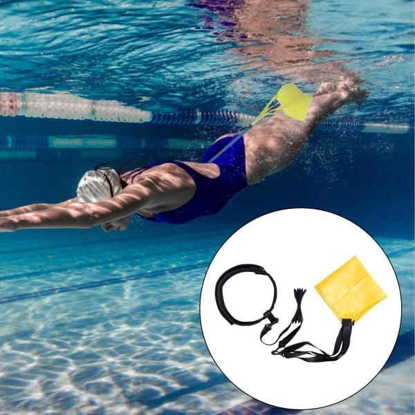 水泳パラシュート敏捷性トレーニング機器水泳レジスタンス ベルト ドラッグ 20 cm イエロー