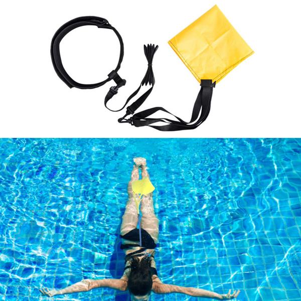 水泳パラシュート敏捷性トレーニング機器水泳レジスタンス ベルト ドラッグ 20 cm イエロー