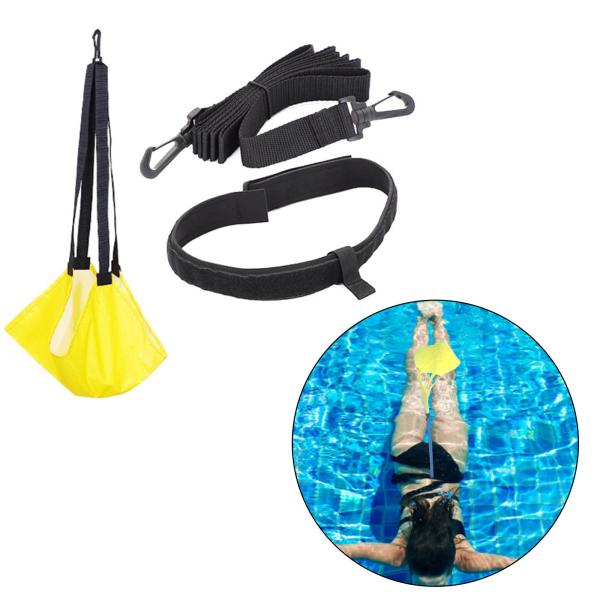 水泳パラシュート敏捷性トレーニング機器水泳レジスタンス ベルト ドラッグ 40 cm イエロー