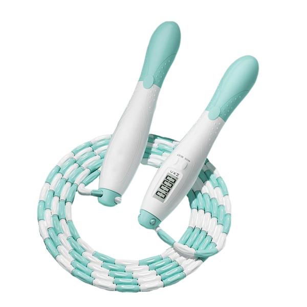子供用ソフトビーズセグメント縄跳びカウンター付きポータブルグリーン