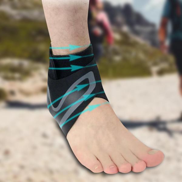 アンクルブレース 伸縮性ネオプレン アンクルラップ 登山 バスケットボール スポーツ M 左足用