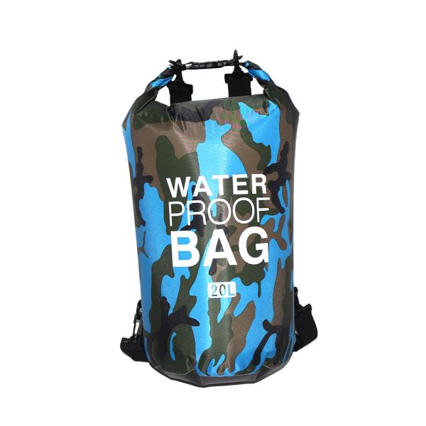 ショルダーストラップ付き防水バッグ ラフティングバッグ 水泳 ビーチ 釣り用 20L