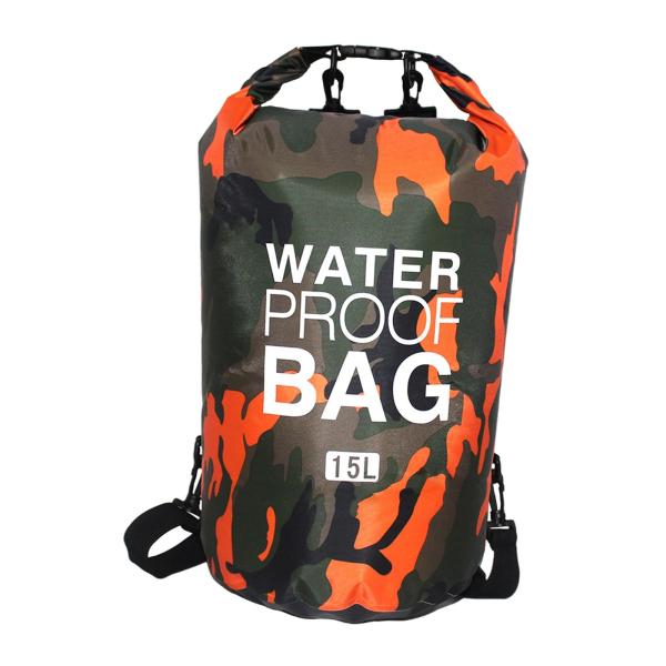 防水バックパック ポケット収納 フローティングバックパック カヤック カヌー キャンプ用 オレンジ