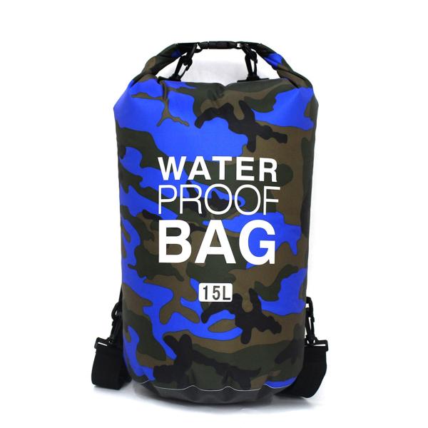 防水バックパック ポケット収納 フローティングバックパック カヤック カヌー キャンプ用 ブルー