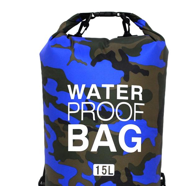 防水バックパック ポケット収納 フローティングバックパック カヤック カヌー キャンプ用 ブルー