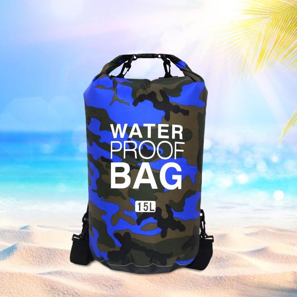 防水バックパック ポケット収納 フローティングバックパック カヤック カヌー キャンプ用 ブルー